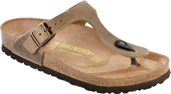 Buy the Birkenstock Men Gizeh Habana Brown Oiled Leather Sandals