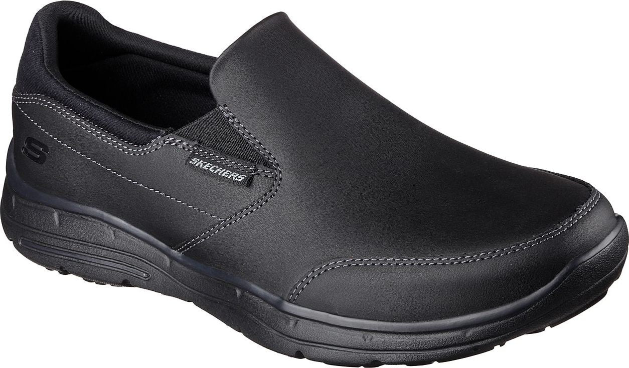 Men's skechers shoes sales leather upper