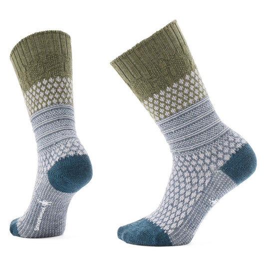 Everyday Popcorn Cable Crew Socks Winter Moss