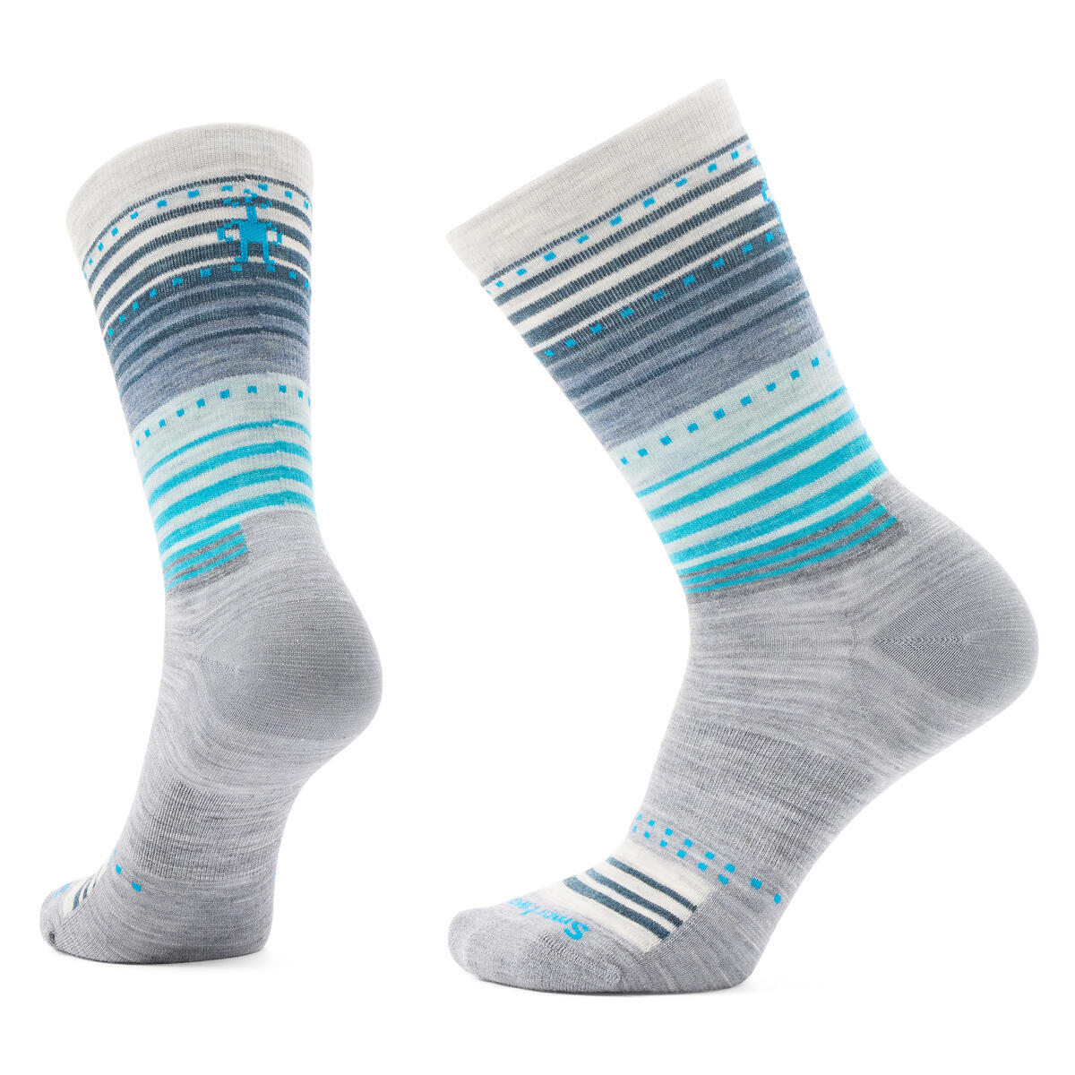 Everyday Stitch Stripe Crew Socks Light Gray