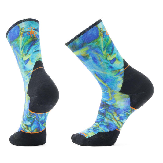 Trail Run Targeted Cushion Reflections Print Crew Socks Capri