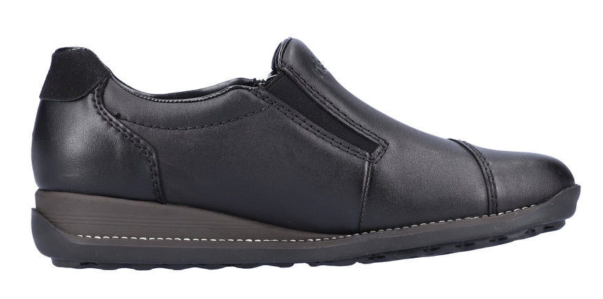 Black Slip On W Rieker Tex