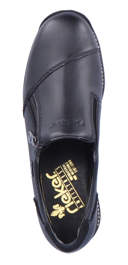 Black Slip On W Rieker Tex