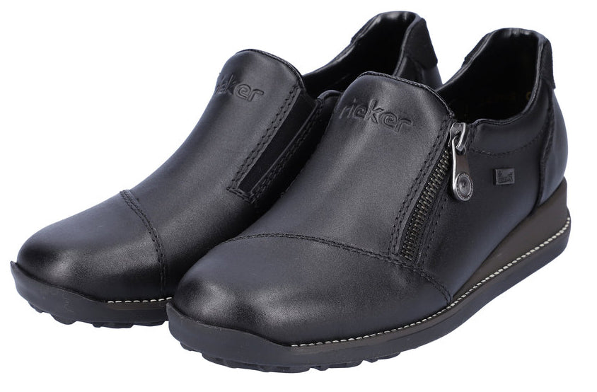 Black Slip On W Rieker Tex