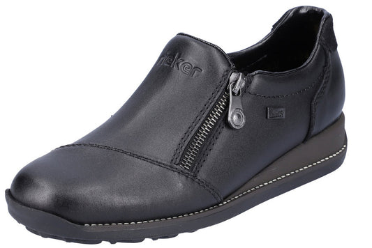 Black Slip On W Rieker Tex