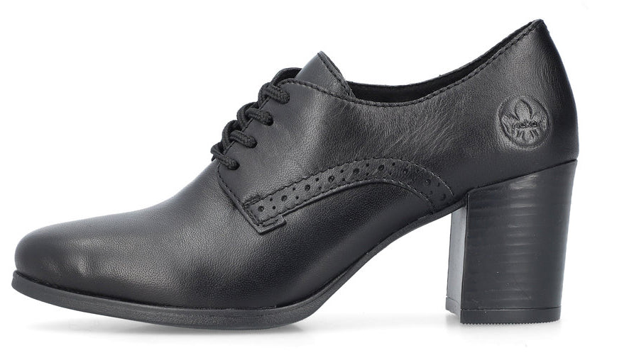 Black Lace Up Heeled Shoe