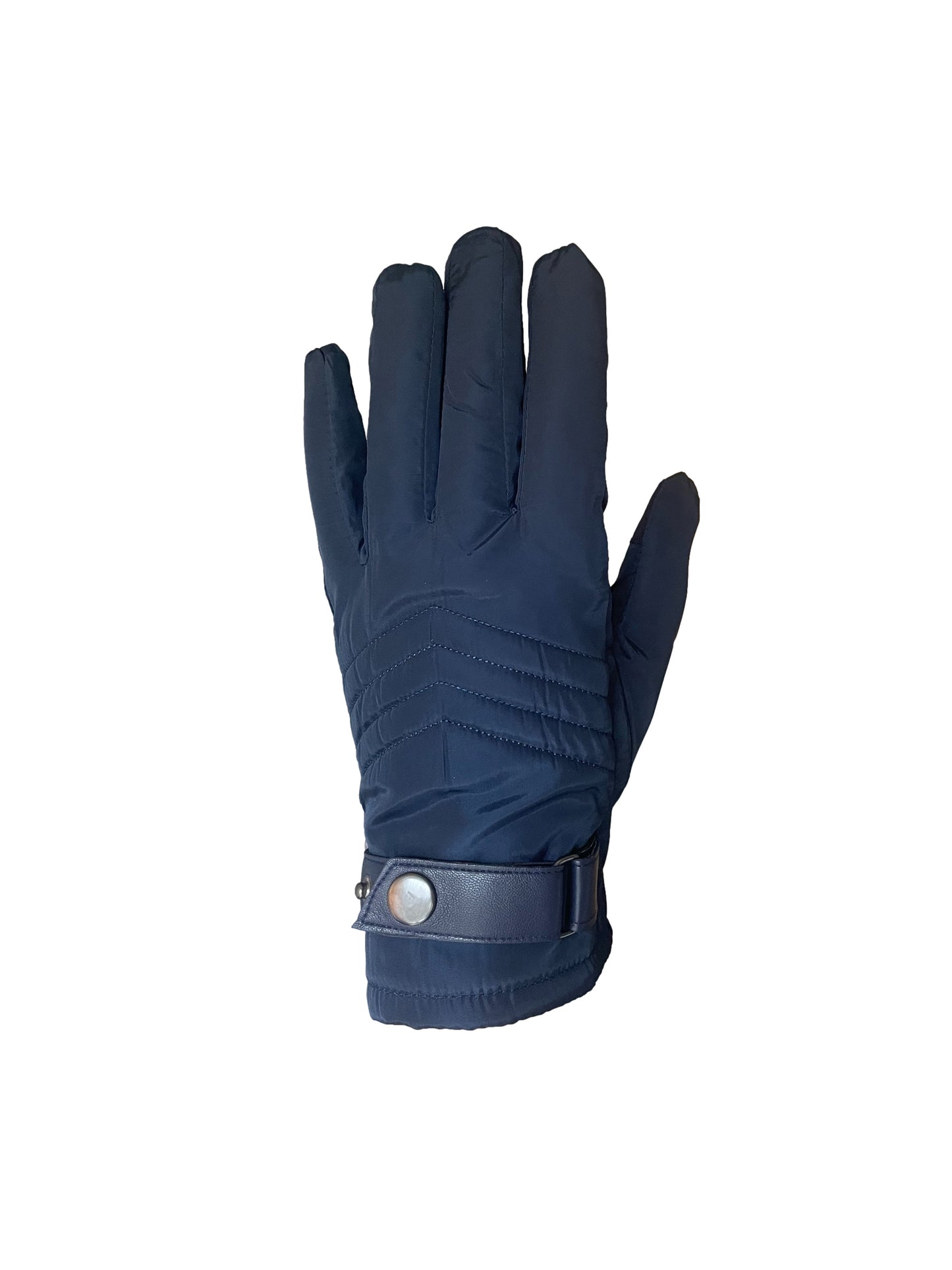 Nylon Glove Quilted Back Polyester Lined With Adjustable Strap Blue
