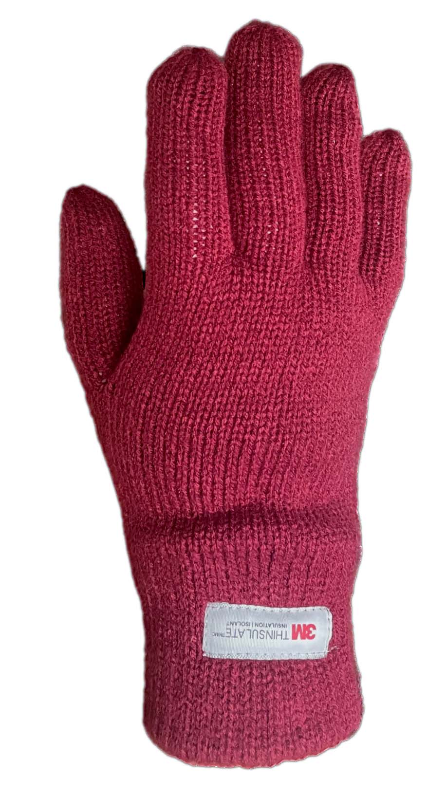 Knit Glove C40 Thinsulate Poly Lined Bordeaux