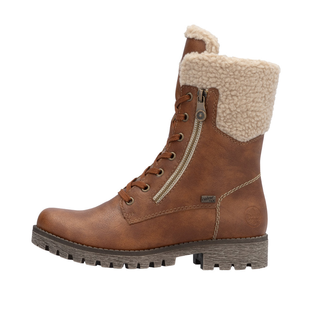 Tan Warm Lined Lace Up Boot