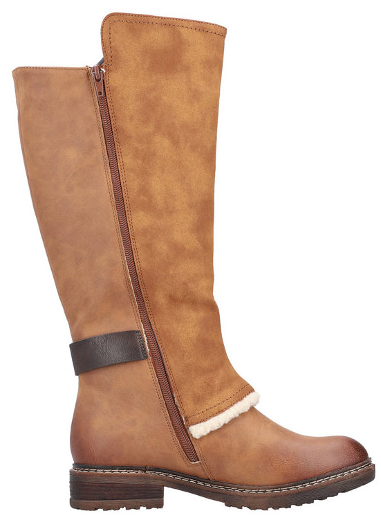 Tan Tall Side Zip Boot