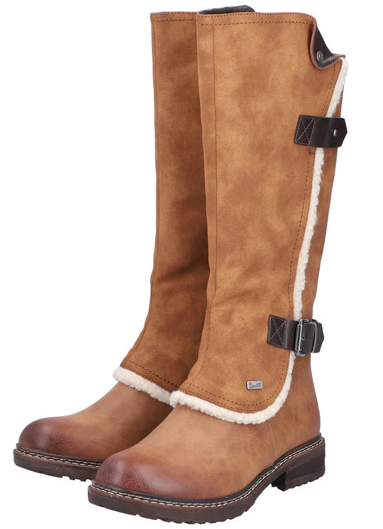 Tan Tall Side Zip Boot