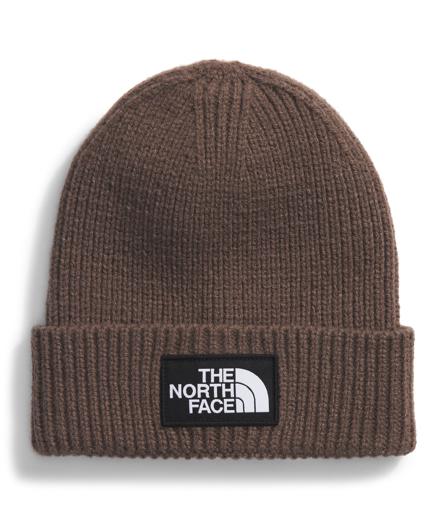 TNF Logo Box Cuffed Beanie Smokey Brown