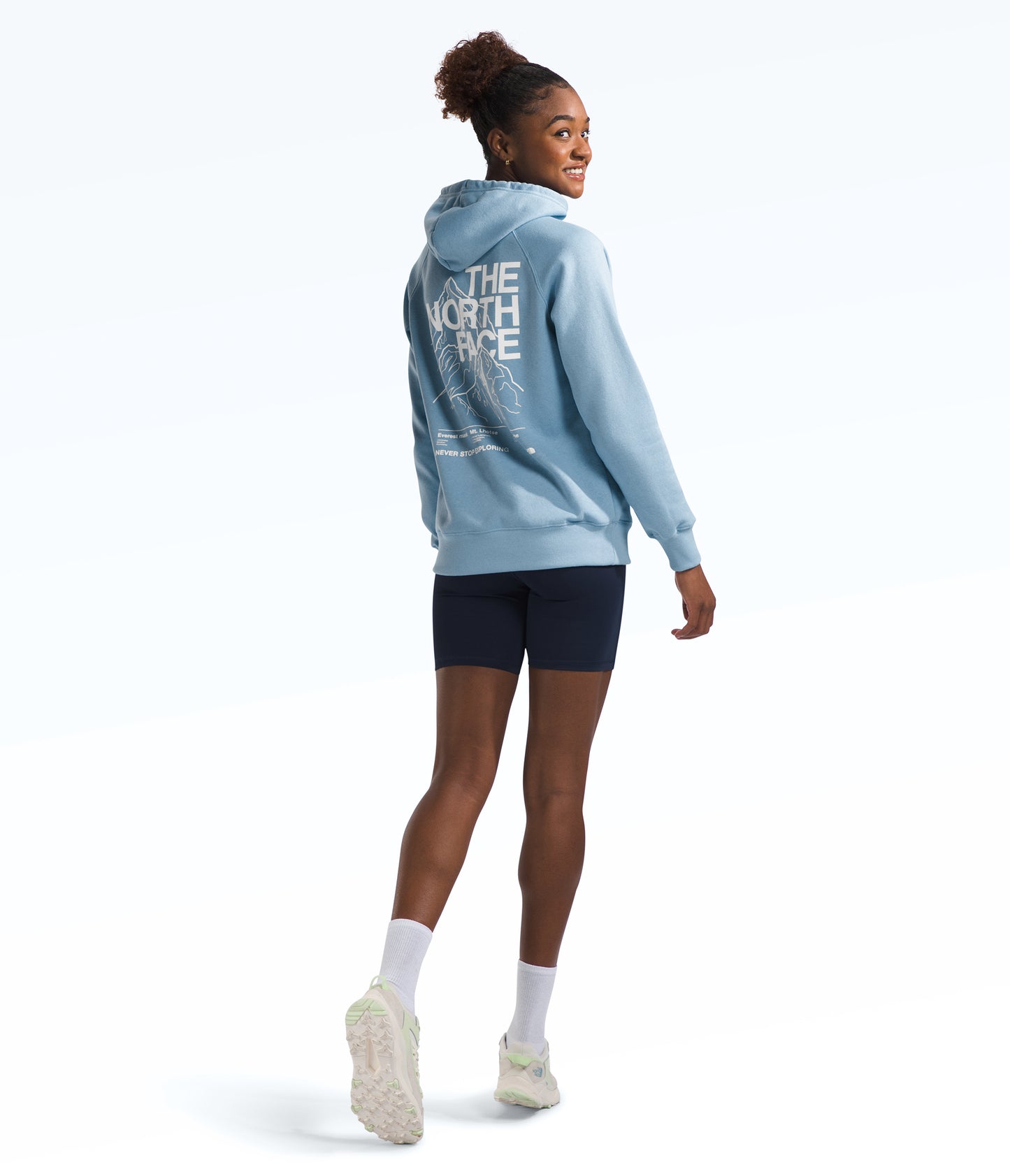 W Places We Love Hoodie Steel Blue TNF White