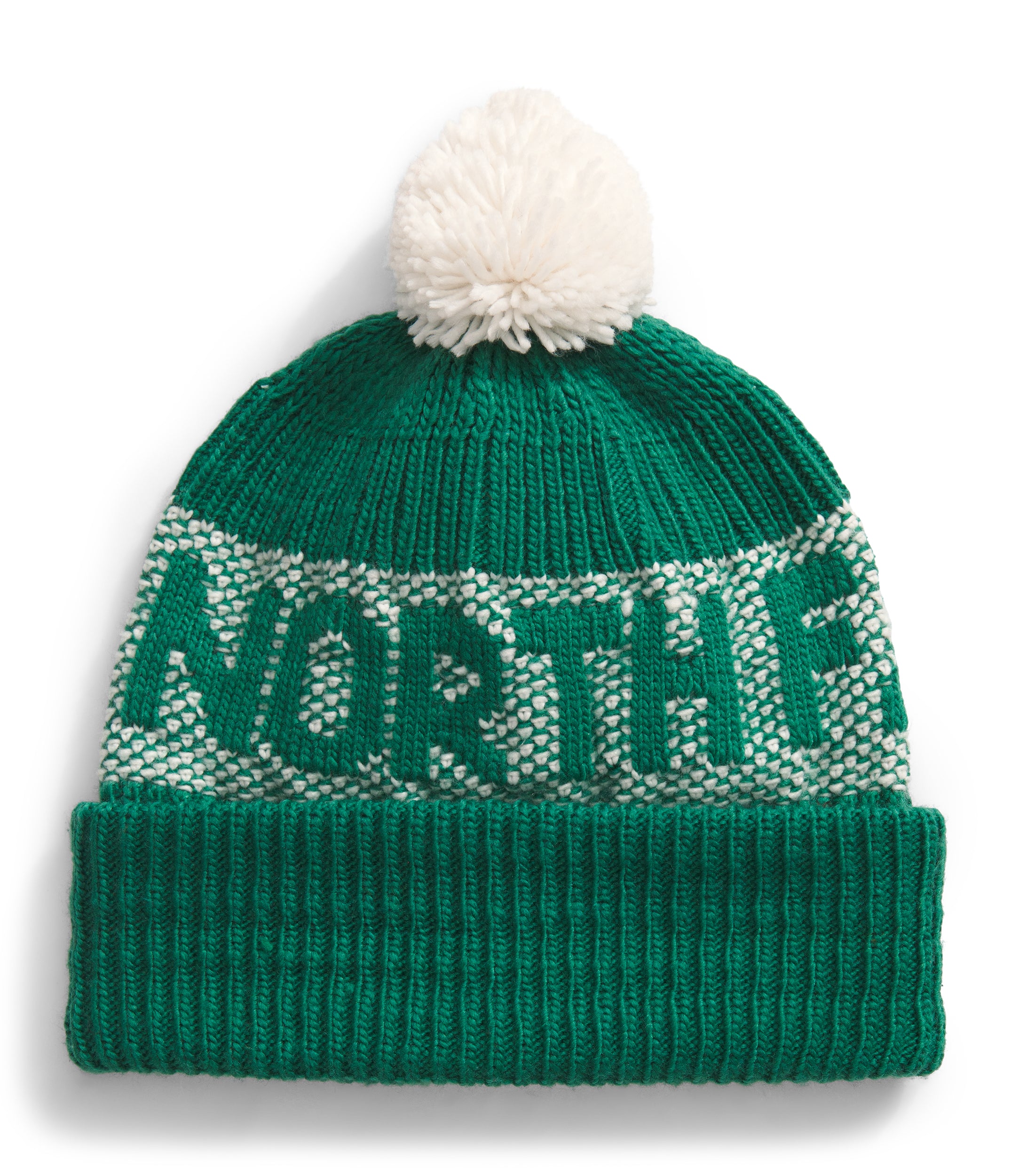 Retro Cabin Beanie Evergreen White Dune