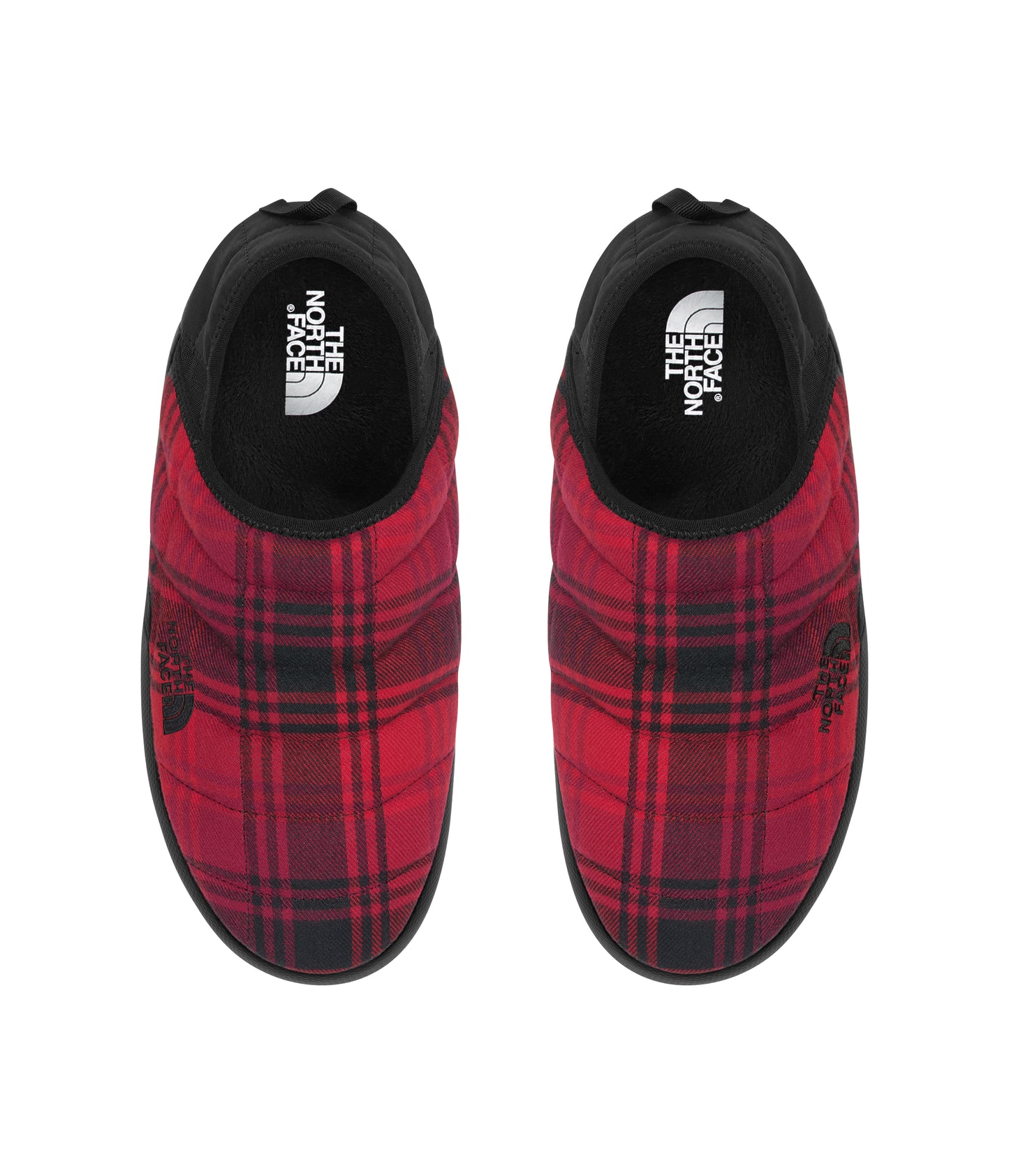 Men's Thermoball Traction Mule Red Yarn Dye Plaid TNF Black