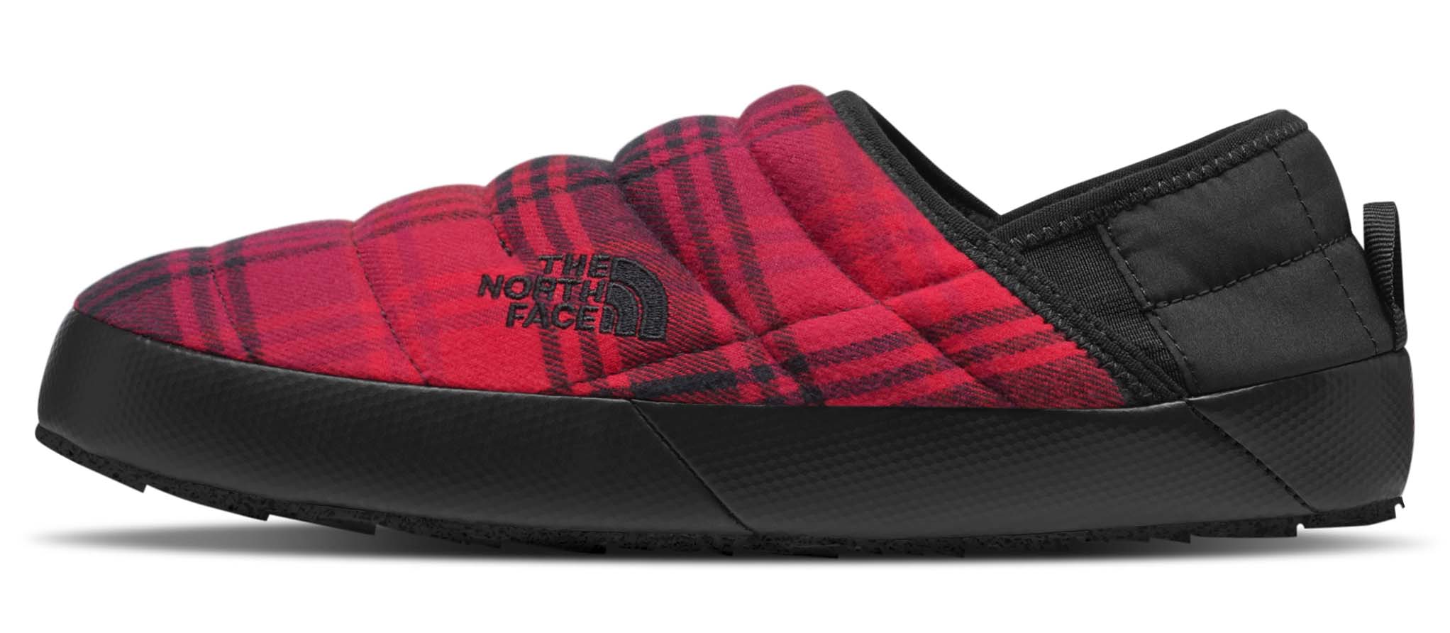 Men's Thermoball Traction Mule Red Yarn Dye Plaid TNF Black