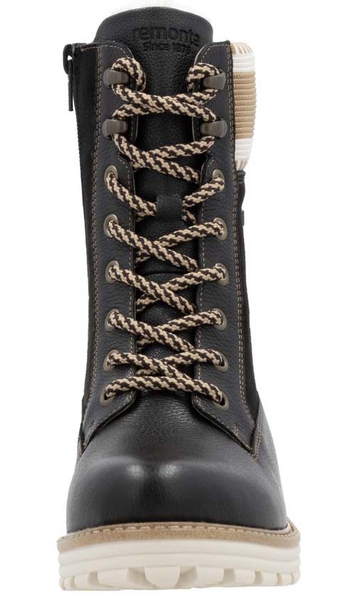 Black Lace Up W Lambs Wool