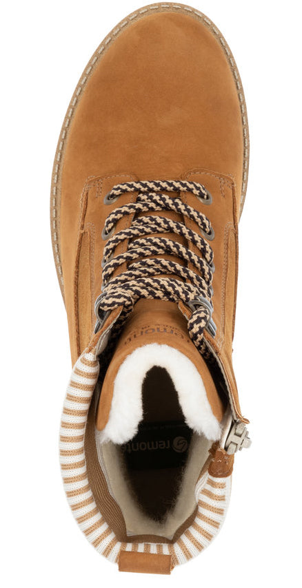 Tan Lace Up W Lambs Wool