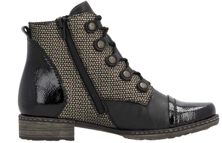 Black/Grey Lace Up Fur Lined