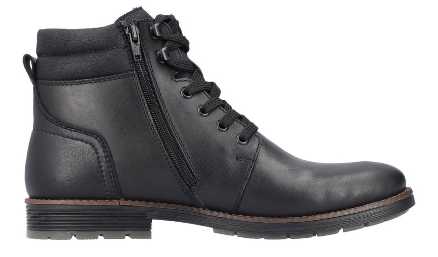 Black Warmlined Lace Up Boot