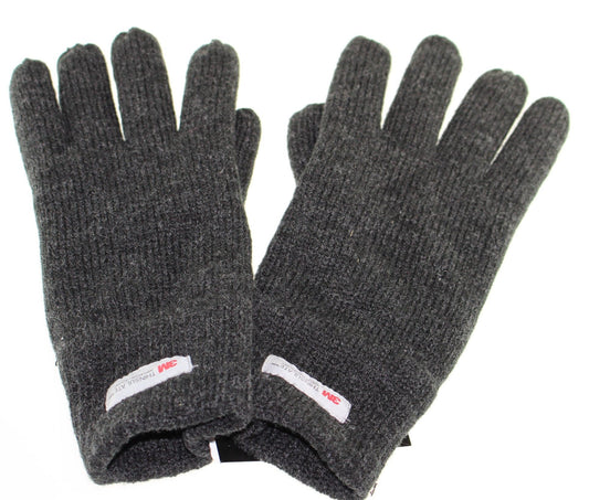 Knit Glove Microsuede Palm C40 Thindulate Poly Lined Charcoal