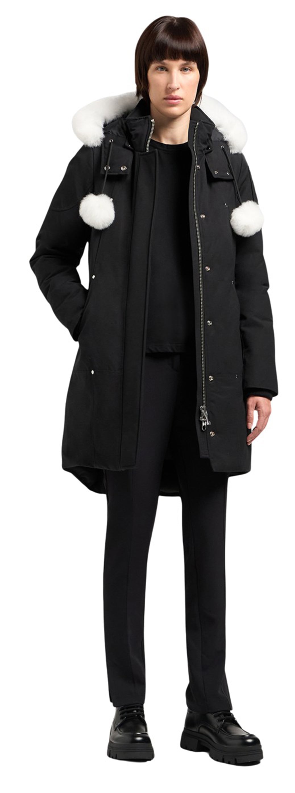 Stirling Parka LDS Black W/Natural Shearling