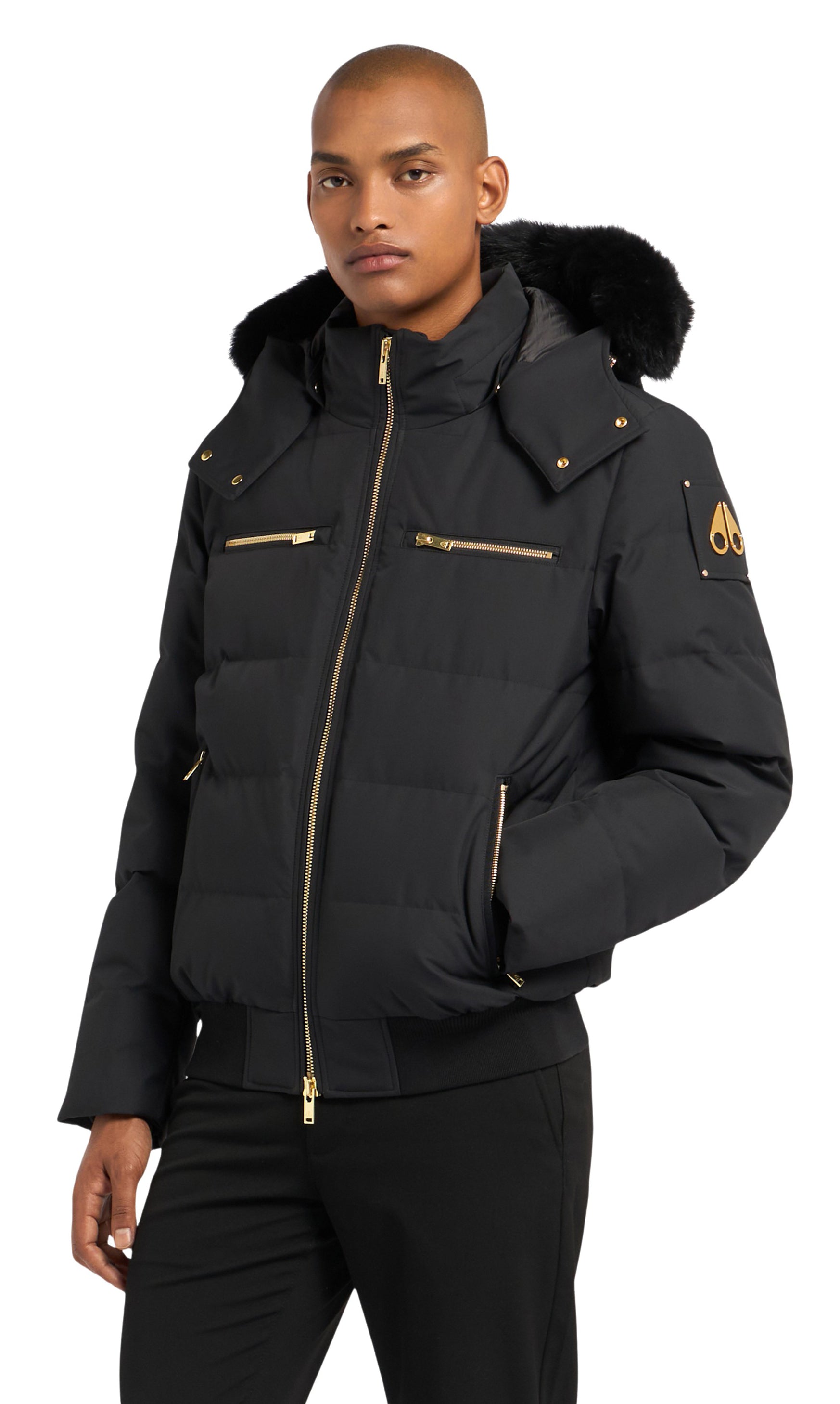 Cloud Bomber Shearling Gold Black With