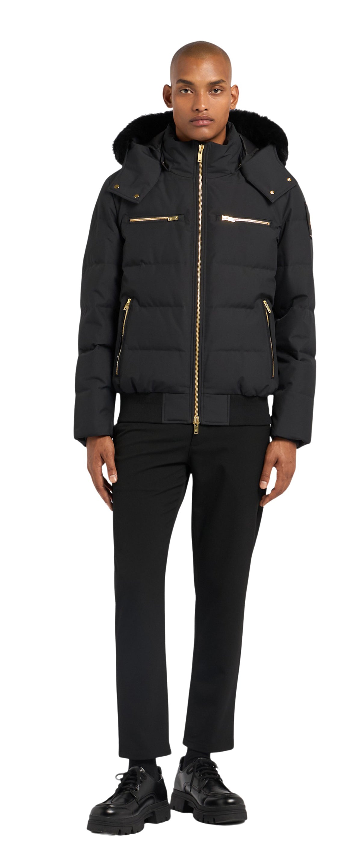 Cloud Bomber Shearling Gold Black With Black Shearling