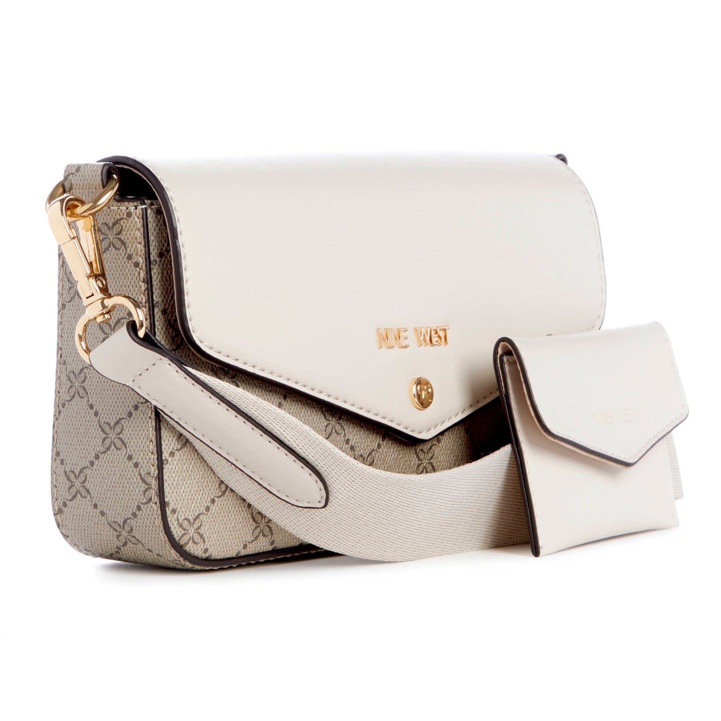 Peaches Mini Crossbody Flap Beige Logo/Milk