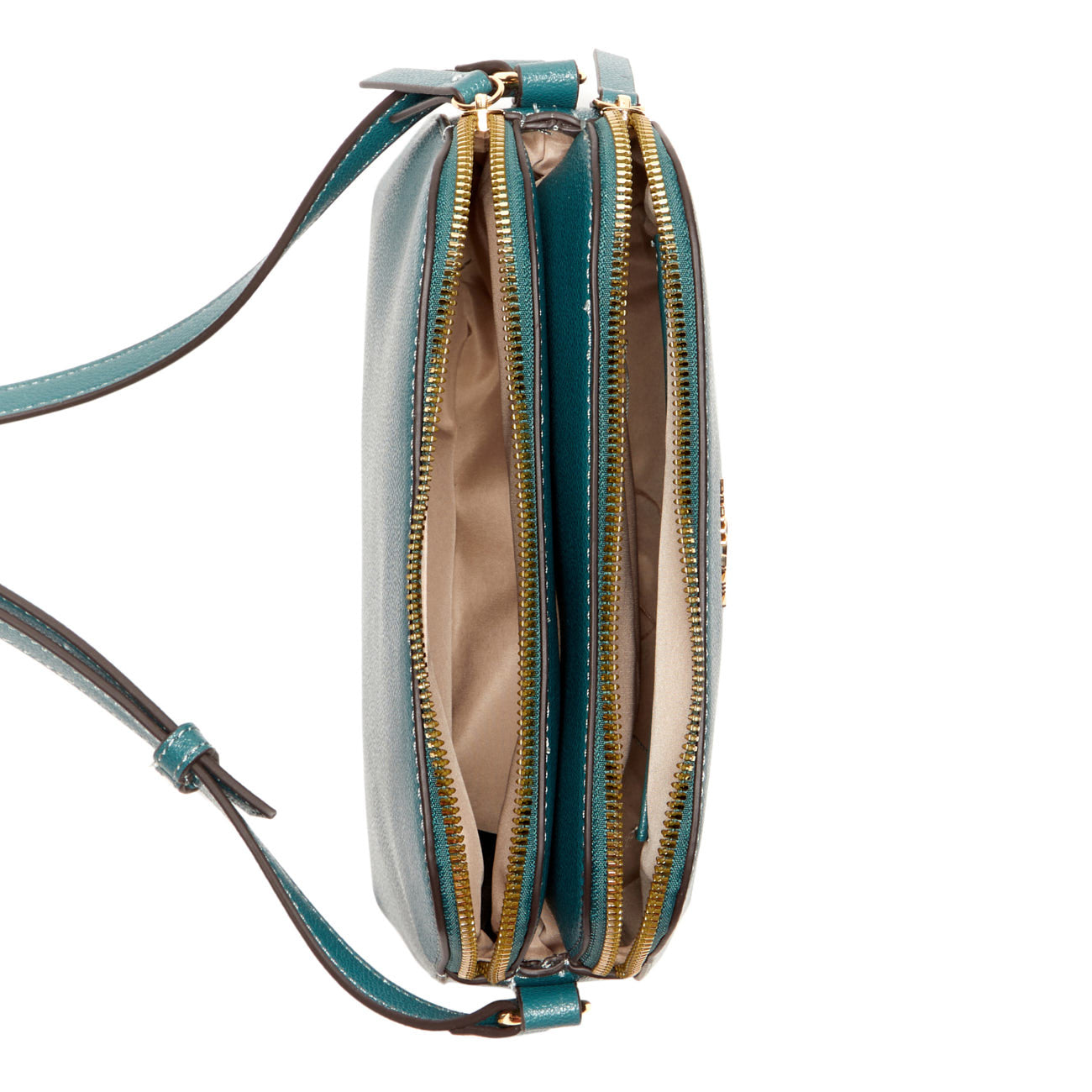 Eliena Mini DBL Zip Crossbody Bottle Green