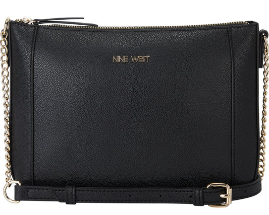 Basil Top Zip Crossbody Black