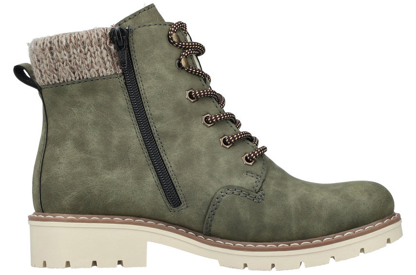 Green Warmlined Lace Up Boot