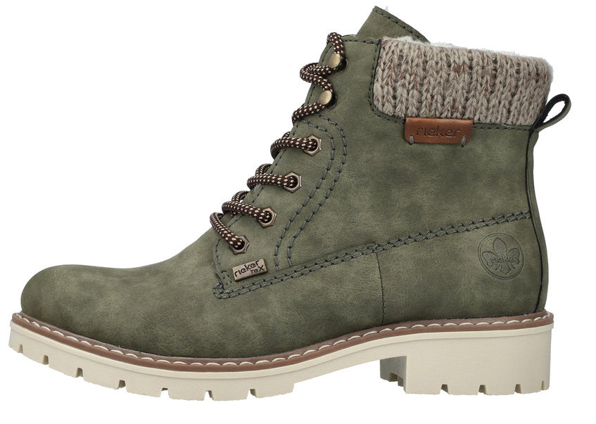 Green Warmlined Lace Up Boot