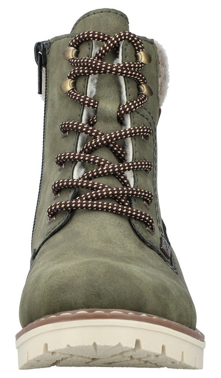 Green Warmlined Lace Up Boot