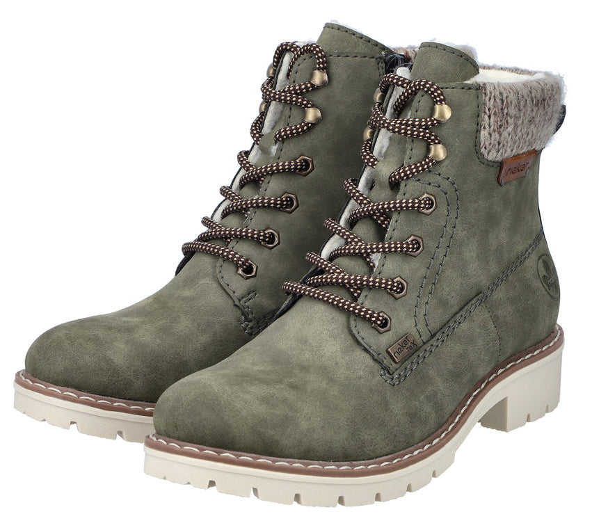 Green Warmlined Lace Up Boot