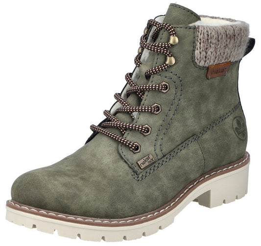 Green Warmlined Lace Up Boot