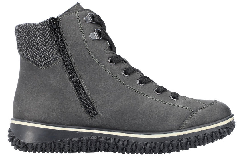 Anthracite Warm Lined Lace Up Boot