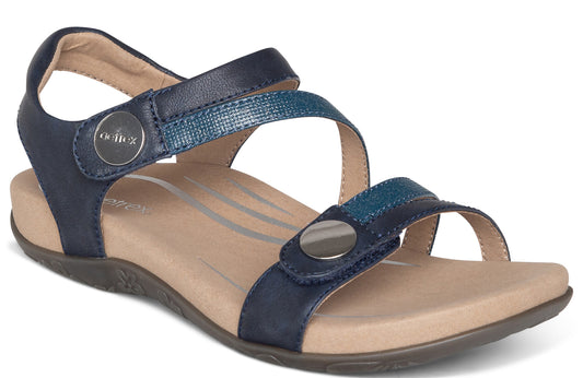 Jess Adjustable Quarter Strap Sandal Navy