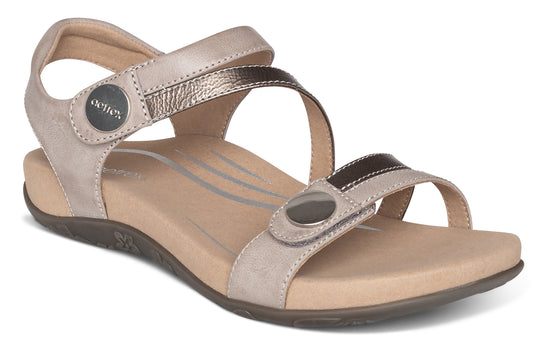 Jess Adjustable Quarter Strap Sandal Smoke