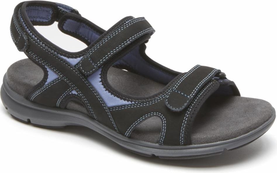 Aravon Sandals A Rev Sandal 3 Strap Black - Narrow