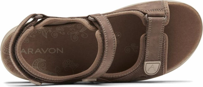 Aravon Sandals A Rev Sandal 3 Strap Brown - Wide