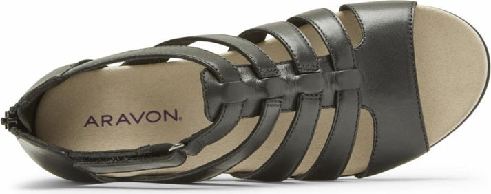 Aravon Sandals Abbey Gladiator Black - Extra Wide