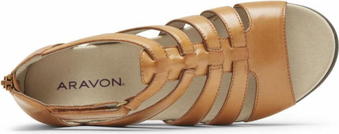 Aravon Sandals Abbey Gladiator Brown - Extra Wide