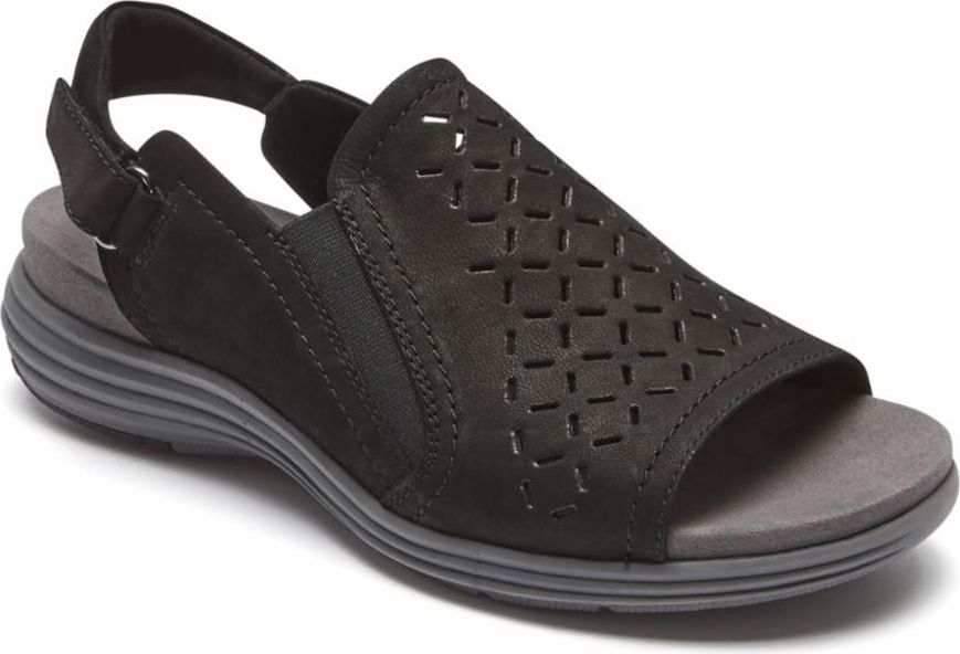 Aravon Sandals Beaumont Peep Sling Black - Extra Wide