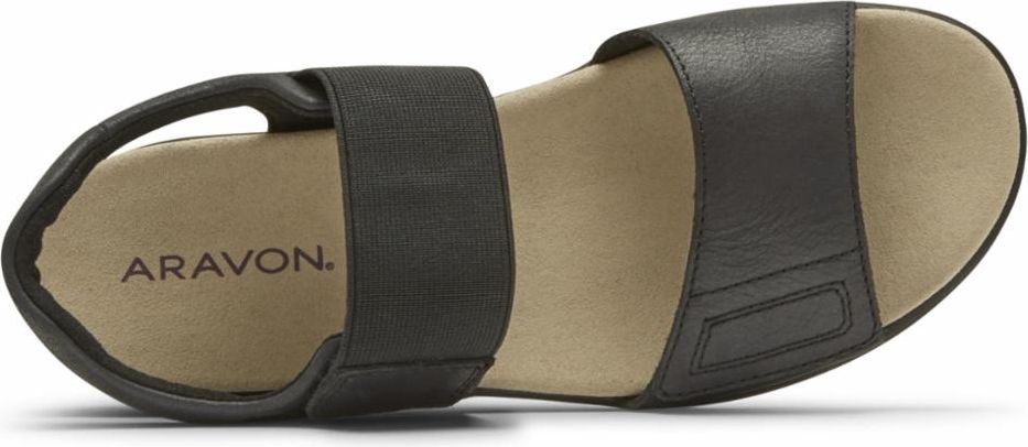 Aravon Sandals Beaumont Two Strap Black - Extra Wide