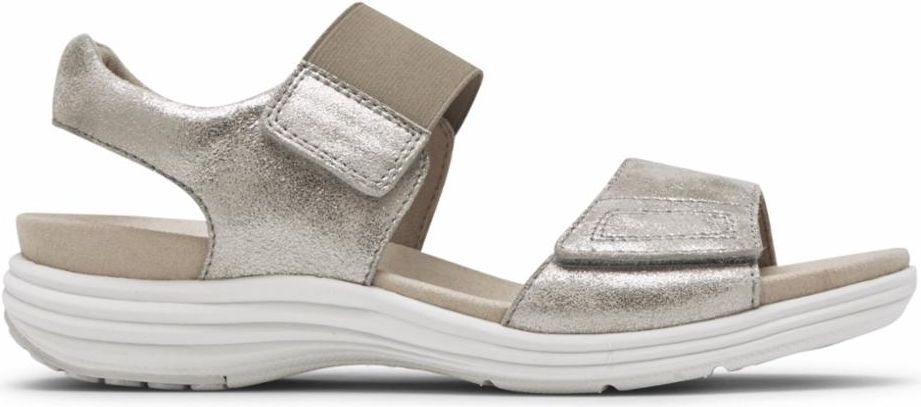 Aravon Sandals Beaumont Two Strap Silver - Extra Wide