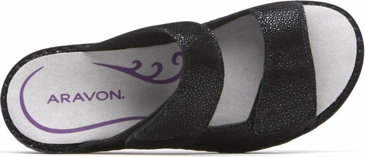 Aravon Sandals Cambridge 2 Strap Black - Extra Wide