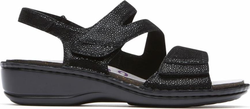 Aravon Sandals Cambridge 3 Strap Black - Extra Wide