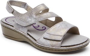 Aravon Sandals Cambridge 3 Strap Silver - Extra Wide