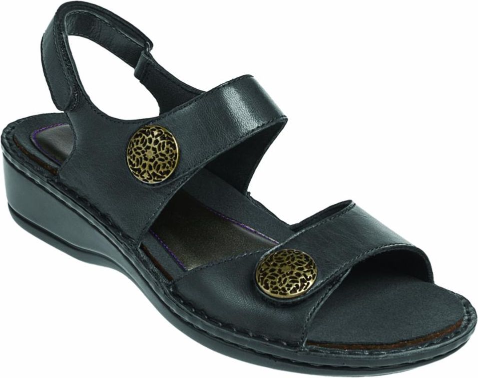 Aravon Sandals Cambridge Candace Black - Extra Wide